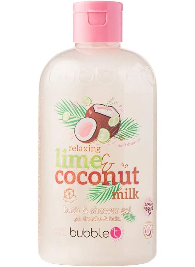 Bubble T Relaxing Lime & Coconut Milk Bath & Shower Gel 500ml - Image 1