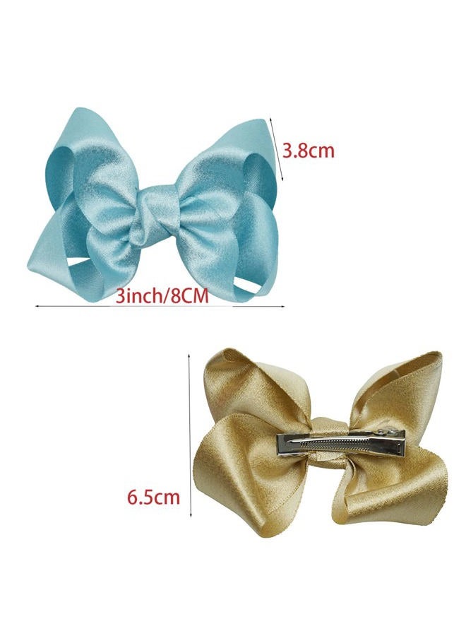 ZOONAI 3 Inch Baby Girl Hair Bows Clips Hairpin Headwear Little Teen Toddler Girls Kids Teens Toddlers Hair Accessories - Set of 2 (Deep Purple) - Image 5