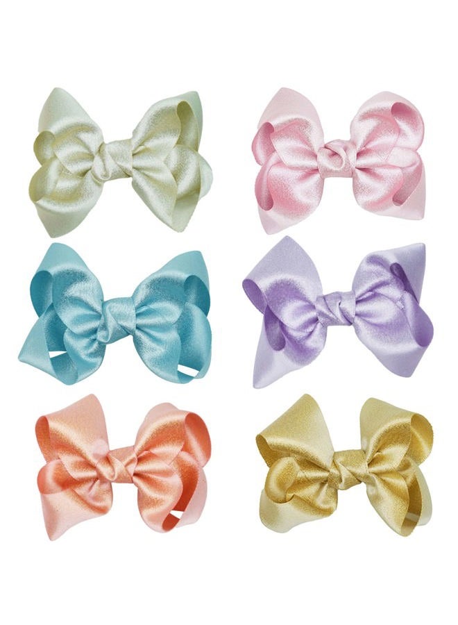 ZOONAI 3 Inch Baby Girl Hair Bows Clips Hairpin Headwear Little Teen Toddler Girls Kids Teens Toddlers Hair Accessories - Set of 2 (Deep Purple) - Image 4
