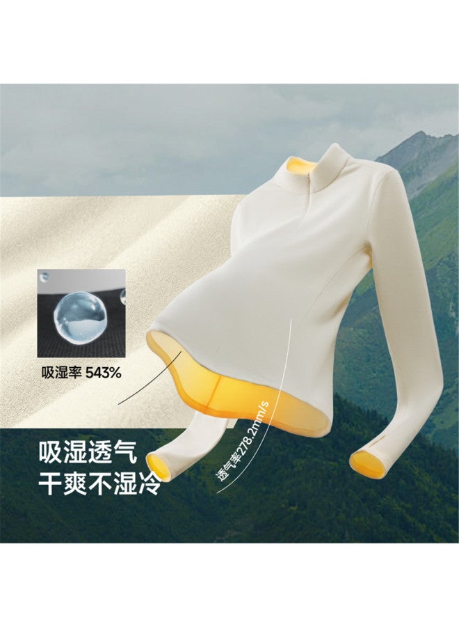 Beneunder New High-Warmth Polar Fleece Half-Zip Base Layer For Women, Double-Sided Brushed Texture Long-Sleeve Top - Image 5