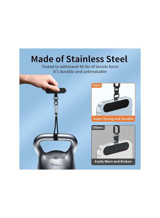 Green Tiger Universal Phone Tether Tabs & Metal Phone Patches, Sticky-Free Universal Phone Lanyard Patches for Cell Phone Straps, Easy Installation and Secure Attachment, Compatible with All Smartphones - Image 4