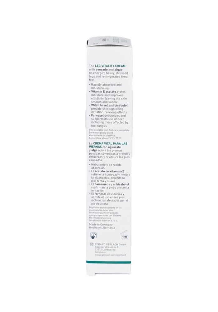Gehwol Fusskraft Leg Vitality Cream - Revitalizing Balm for All Skin Types, 4.4 oz - Image 3