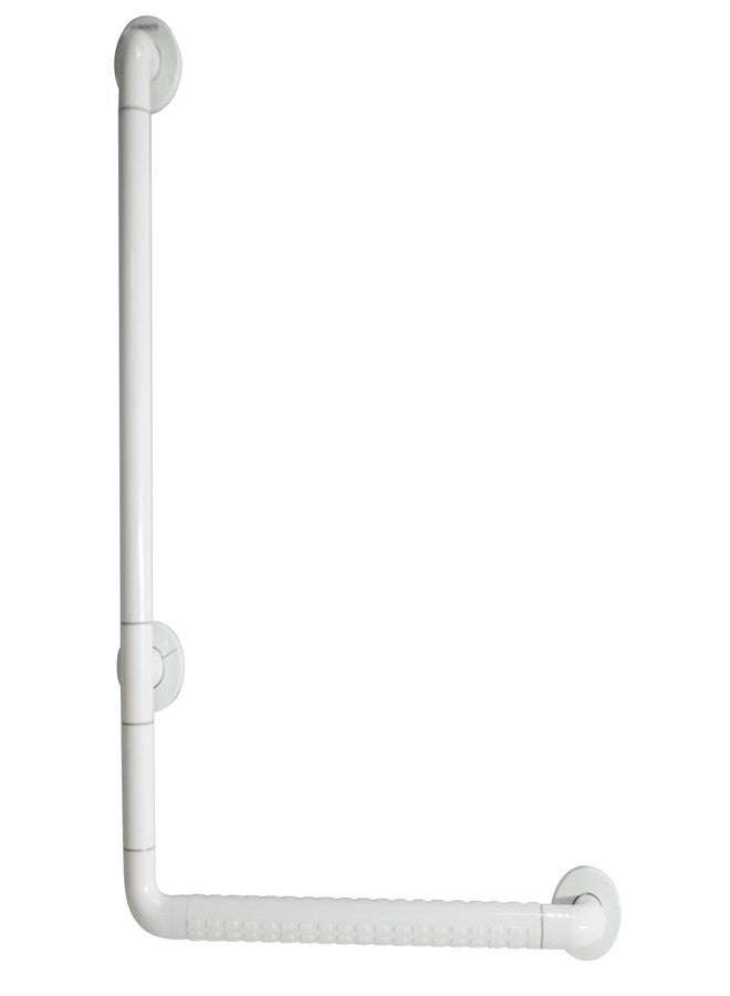 Rehamo Grabsy ASA 90° L-Shaped Grab Bar for Bathroom Safety | 50x70cm Anti-Slip Nylon Grip Toilet Support Handle for Elderly | Wall-Mounted Stainless Steel 3-Point Back Support Rail, 1 Year Warranty - Image 1