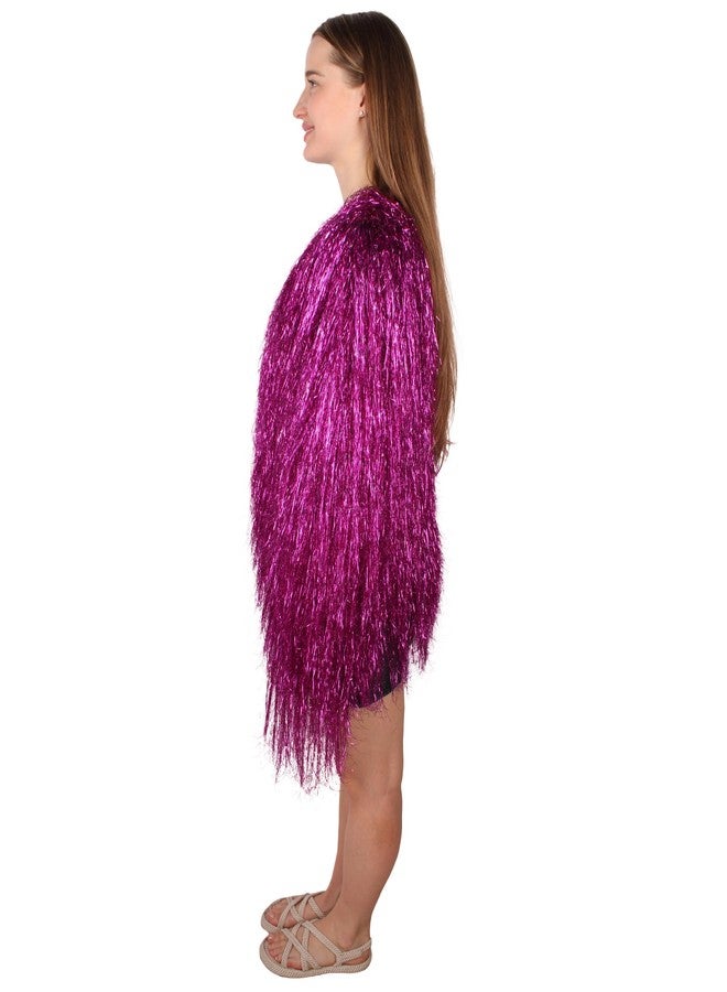 جاكيت هيبْو للجنسين بتصميم فضفاض مزين بترتر خفيف | ترتر كثيف للغاية | خيارات متعددة للمقاسات والألوان، بنفسجي، صغير - Image 3