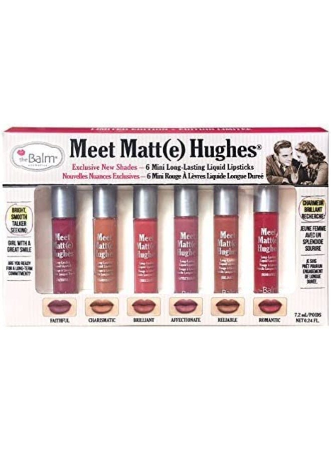 theBalm مجموعة من أحمر الشفاه السائل غير اللامع طويل الأمد بحجم صغير، 2 عبوة من بودرة الحواجب باللون البني - Image 3