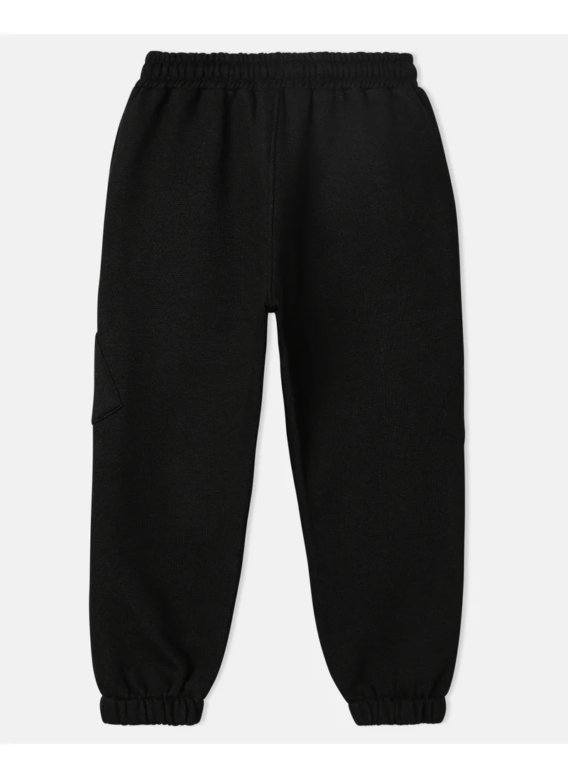 نوتيناتي Nautinati Boys Typography Print Fleece Cargo-Pocket Joggers In Black