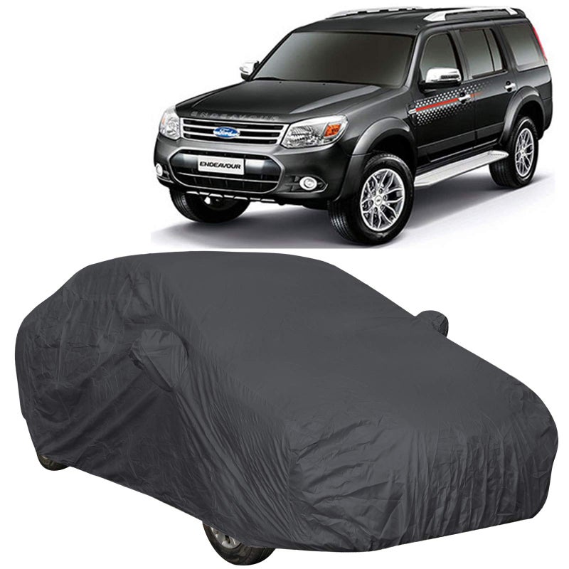 The Autostory 190 Taffeta Water Resistant Car Body Cover Compatible with Ford Endeavour (2009 to 2015) with Mirror Pockets (Grey/Navy Blue) - Image 5