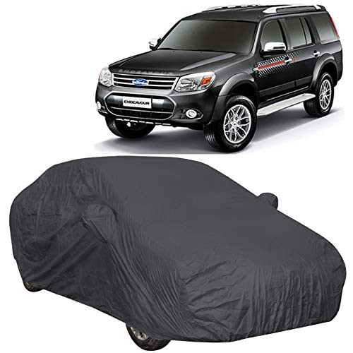 The Autostory 190 Taffeta Water Resistant Car Body Cover Compatible with Ford Endeavour (2009 to 2015) with Mirror Pockets (Grey/Navy Blue) - Image 1