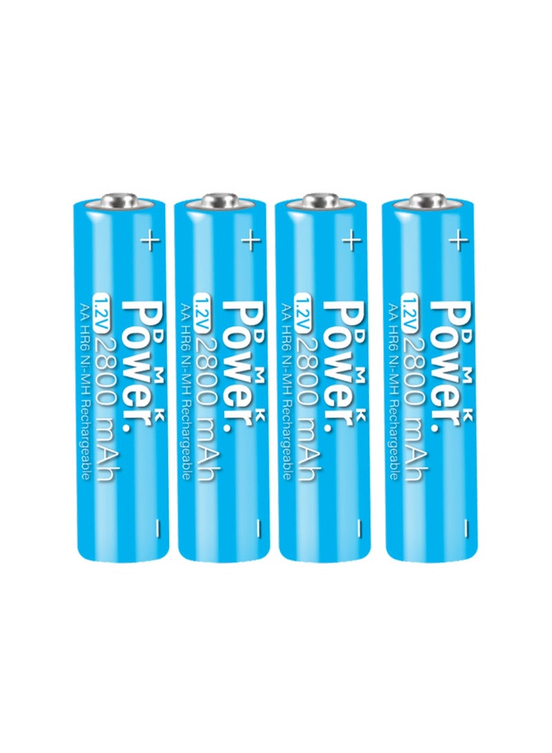DMK Power DMK Power Rechargeable BLUE AA Batteries,2800mAh High Capacity Batteries 1.2V NiMH Low Self Discharge (4PCS) - Image 1