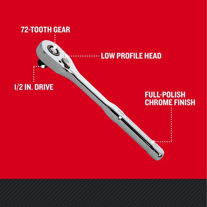 CRAFTSMAN Low Profile Ratchet, 1/2 Inch Drive, 72 Tooth (CMMT86723) - Image 2