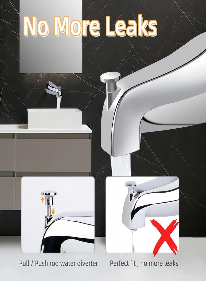 Totalize Bathtub Faucet Easy to Install Tub Spout with Diverter,American Standard Tub Faucet Replacement Fits 1/2" Copper Water Tube(5/8" Diameter) with Hex Wrench Chrome Finish - Image 3