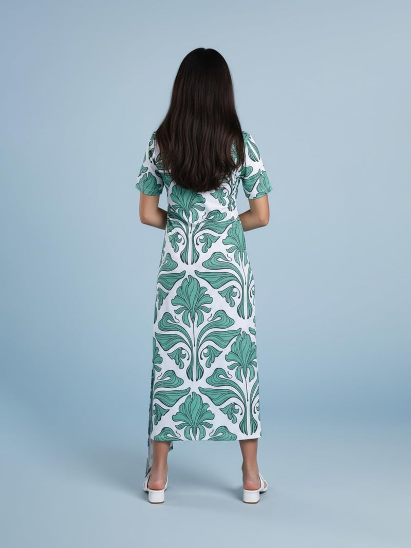 HELLCAT Green Dress for Girls for 11-16 Years | Stylish Long Dress for Girls Dress for Girls_Green3_11-12 Years - Image 4