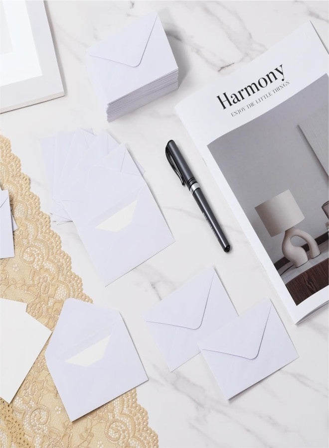 Keketer 100 Pack 4 x 2.75" Mini Envelopes 120GSM Gift Card White Envelopes Bulk Small Paper Gift Card Sleeves Greeting Card Business Card Brown Tiny Envelope Pockets for Card & Invitation - Image 5