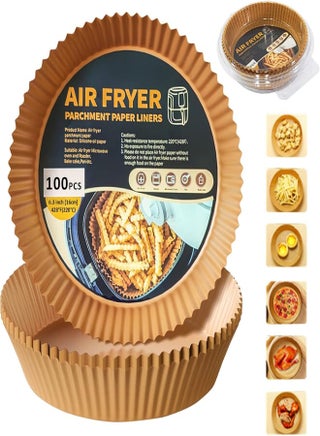 Fresh Baking paper for hot air fryer, baking paper airfryer, disposable hot air fryer, parchment paper, oil-absorbent and waterproof non-stick baking paper for oven, microwave (16 cm, 100 pieces)
