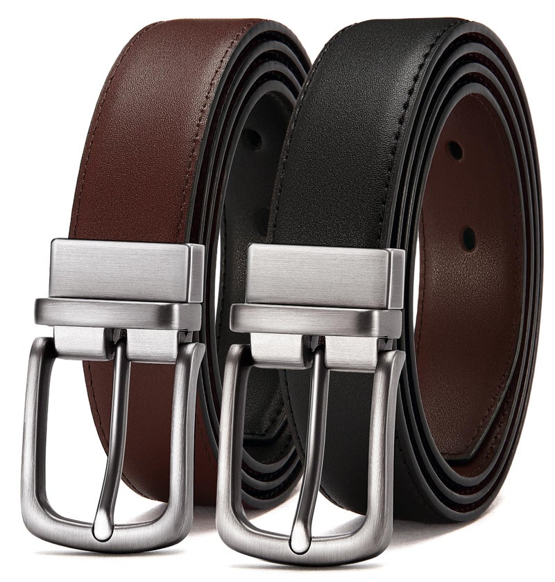 CHAOREN Reversible Belt Men 1 Piece - 1.25" Leather Dress Belt - Trim to Fit for Elegant Style - Image 1