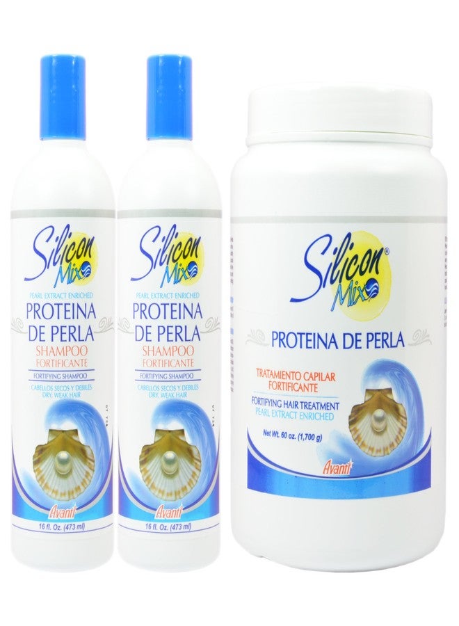 Silicon Mix Protieina De Perla Shampoo 16oz (Pack of 2) & Treatment 60oz "Set"