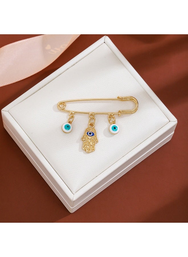 Mark Fairwhale Creative Diamond Studded Eye Tassel Brooch 