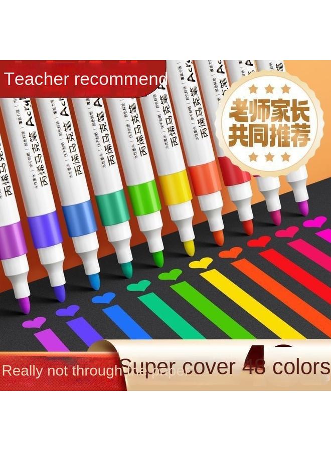 Bluejw Acrylic Marker Children's Watercolor Pen Refill Pupils Special For Primary School Art Painting Color Stackable Kindergarten  - Image 4