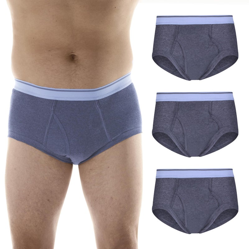 Wear-Ever Wearever Incontinence Underwear for Men - Reusable & Washable Men's Bladder Control Briefs with Regular Absorbency - Leak Proof Underwear 150 ml (Pack of 3) (Gray) (L) - Image 1