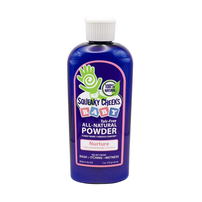 Squeaky Cheeks Baby Powder (5oz) | Organic | Unscented Talc-Free and All Natural Powder | Effective Relief from Rash Wetness and Itching | Also Ideal for Adults - Image 1