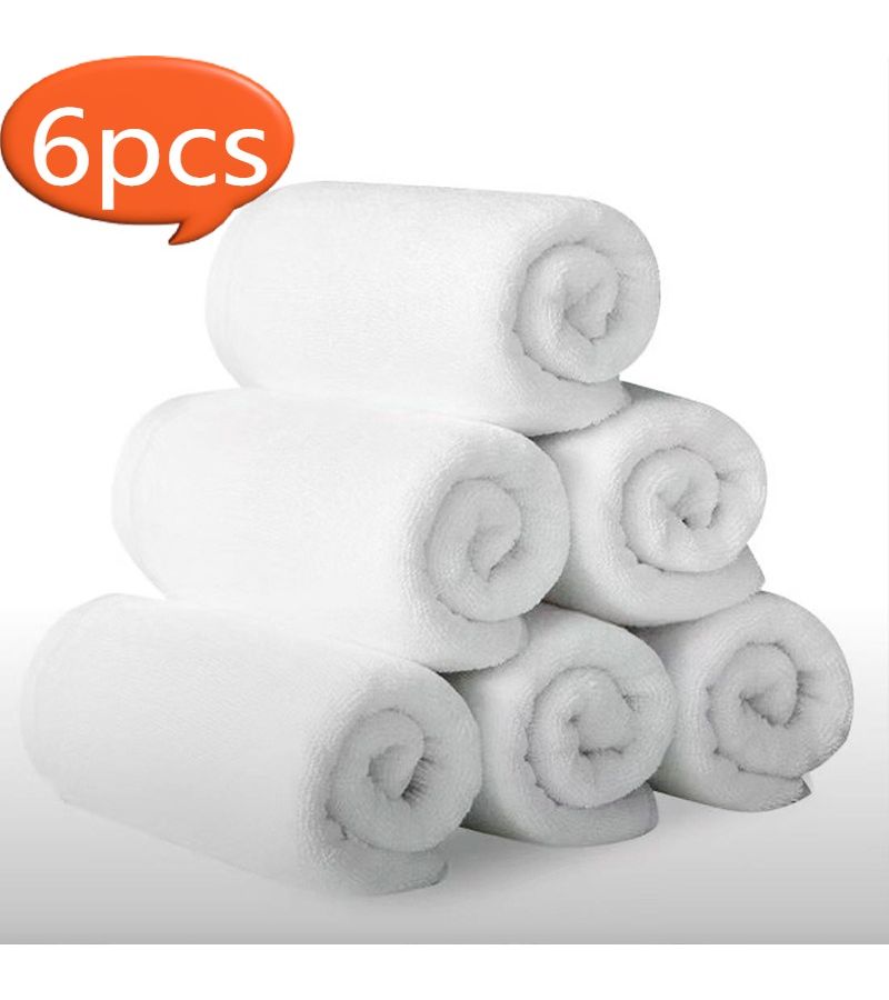 6 Piece White Travel Towel Set Quick Dry Soft Bohemian Home Gym - Image 4