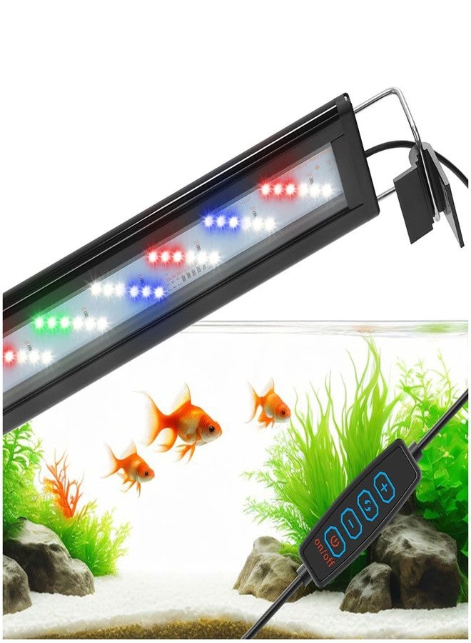 DaToo LED Aquarium Light Full Spectrum Fish Tank Light with Dimmer White Blue Red Green LEDs Fish Tank Light with Three Lighting Modes and Extendable Bracket for 12 Inch to 16 Inch Aquarium - Image 1