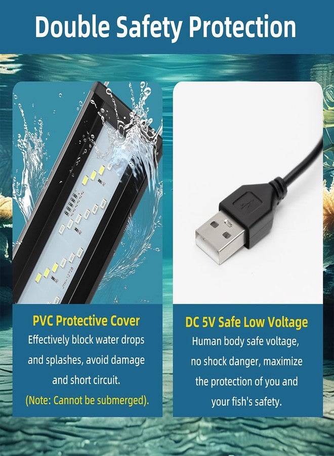 DaToo LED Aquarium Light Full Spectrum Fish Tank Light with Dimmer White Blue Red Green LEDs Fish Tank Light with Three Lighting Modes and Extendable Bracket for 12 Inch to 16 Inch Aquarium - Image 5
