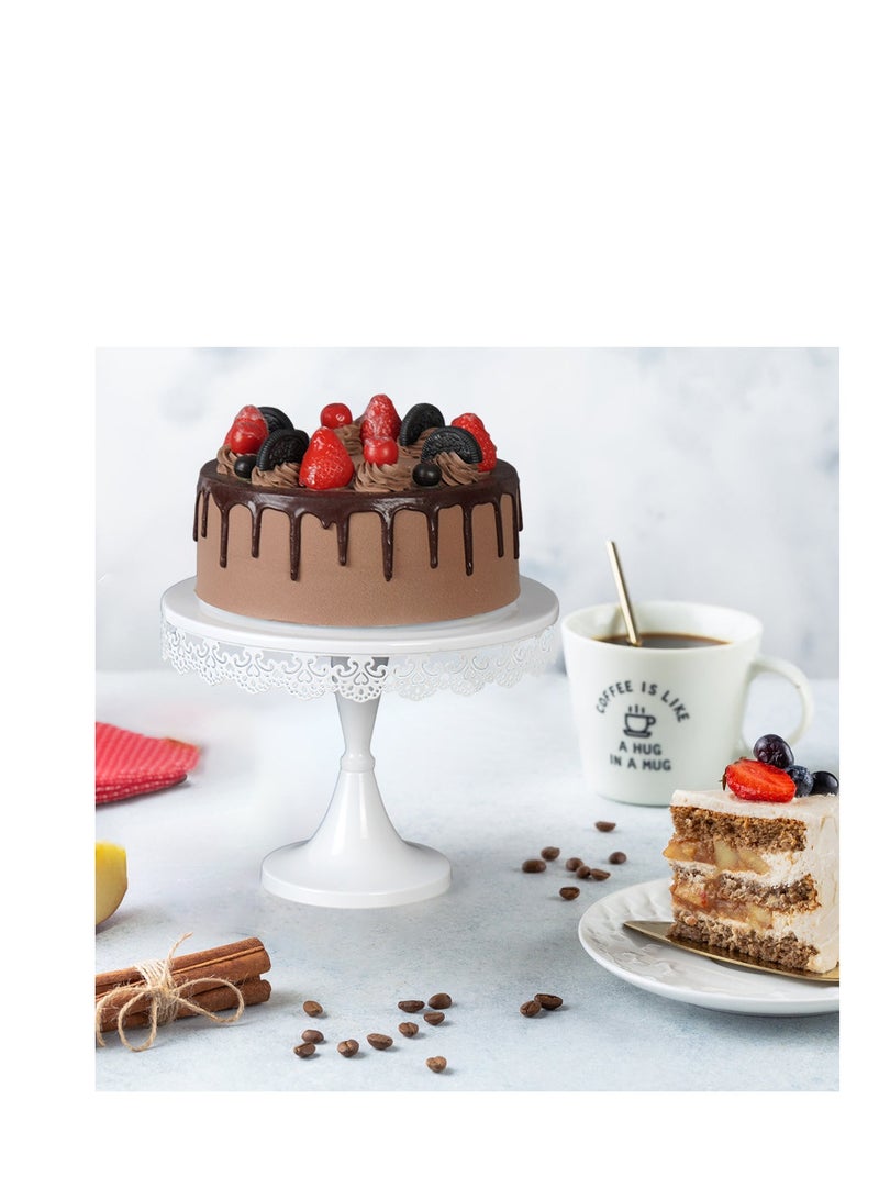 Y&D White Cake Stand 10in , Metal Dessert Display Stands Cupcake Holder, Decor for Wedding, Birthday, Party, Round - Image 4