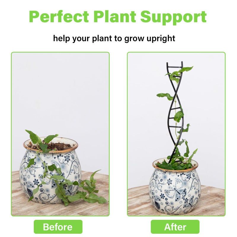 Goooxim DNA Spiral Plant Trellis Indoor - Durable Metal Trellis for Potted Plants, Perfect for Small Houseplant Pots, Ideal for Ivy and Pothos, Space-Saving Vertical Support for Climbing Growth - Image 3