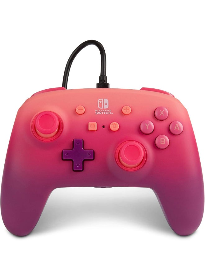 PowerA Enhanced Wired Controller for Nintendo Switch - Fuchsia Fantasy, pink, red, purple, gamepad, wired video game controller, gaming controller - Image 1