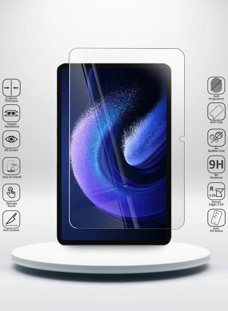 Techie HD Tempered Glass Screen Protector for Xiaomi Pad 6 / Xiaomi Pad 6 Pro 2023 11 inch - Anti Reflection Anti Bubbles 9H Hardness 0.33 mm Rounded Edges Easy Installation - Image 2