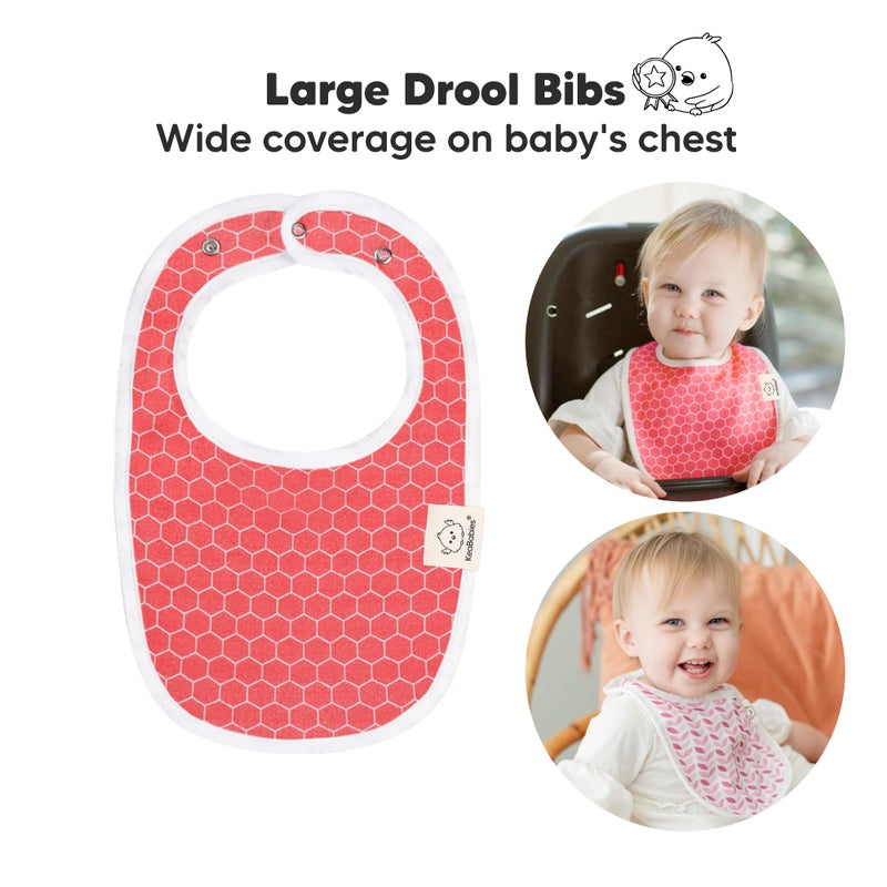 KeaBabies 8-Pack Organic Baby Bibs for Boys, Girls - Soft Cotton Drooling and Teething Baby Bibs, Baby Girl Bibs, Baby Boy Bibs, Baby Drool Bibs for Baby Girl, Boy, Newborn Infant Bibs(Blush) - Image 2