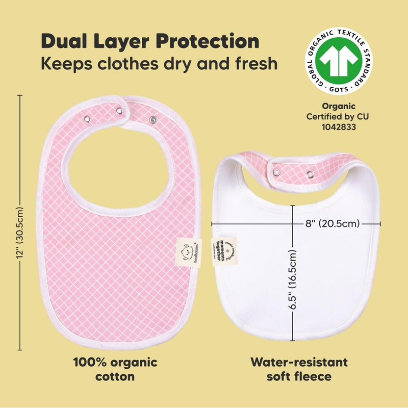 KeaBabies 8-Pack Organic Baby Bibs for Boys, Girls - Soft Cotton Drooling and Teething Baby Bibs, Baby Girl Bibs, Baby Boy Bibs, Baby Drool Bibs for Baby Girl, Boy, Newborn Infant Bibs(Blush) - Image 3