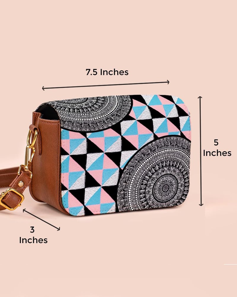 Kalankit Crossbody Bags for Women | Vegan Leather Sling Bag, Elegant Side Bag for Woman | Lightweight Everyday Shoulder Bag & Birthday, Valentine Gift for Her | Geometric Grace - Image 3