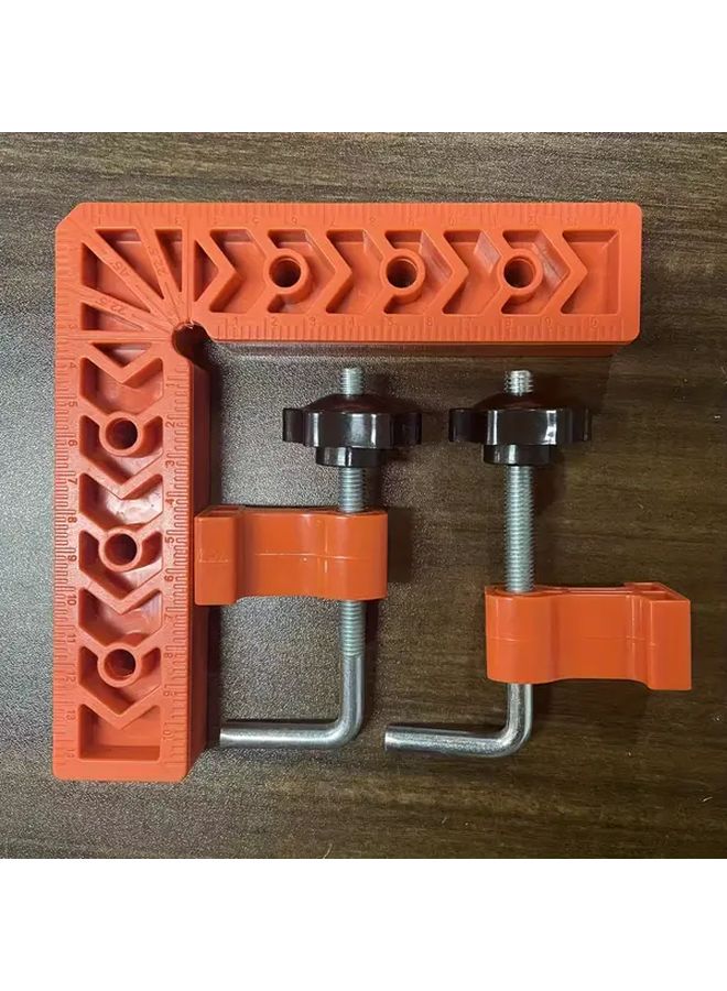 مشبك زاوية قائمة ثقيل مقاس 4 بوصات مع مربع تحديد مسطرة واحدة ومشبكين - Image 1