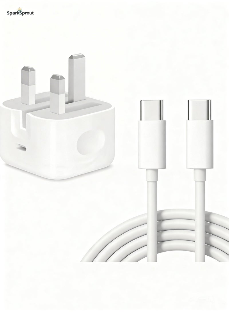 سباركسبروت IPhone 35W Fast Charger | USB C Wall Fast Charger with 1M Type C to C Charging Cord  Compatible with IPhone 16/15/Pro Max/Pro/Plus and all Type C Mobile - Image 1