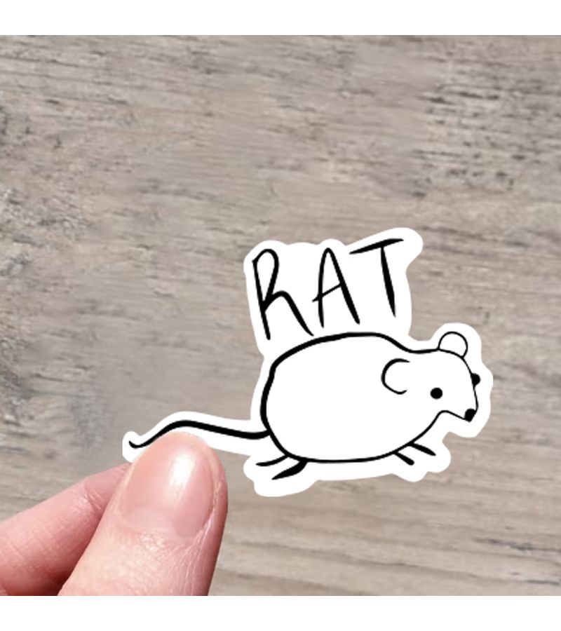 Fun Durable Rat Stickers 1pc for Laptops Guitars Motorcycles Car Bumper - Image 1