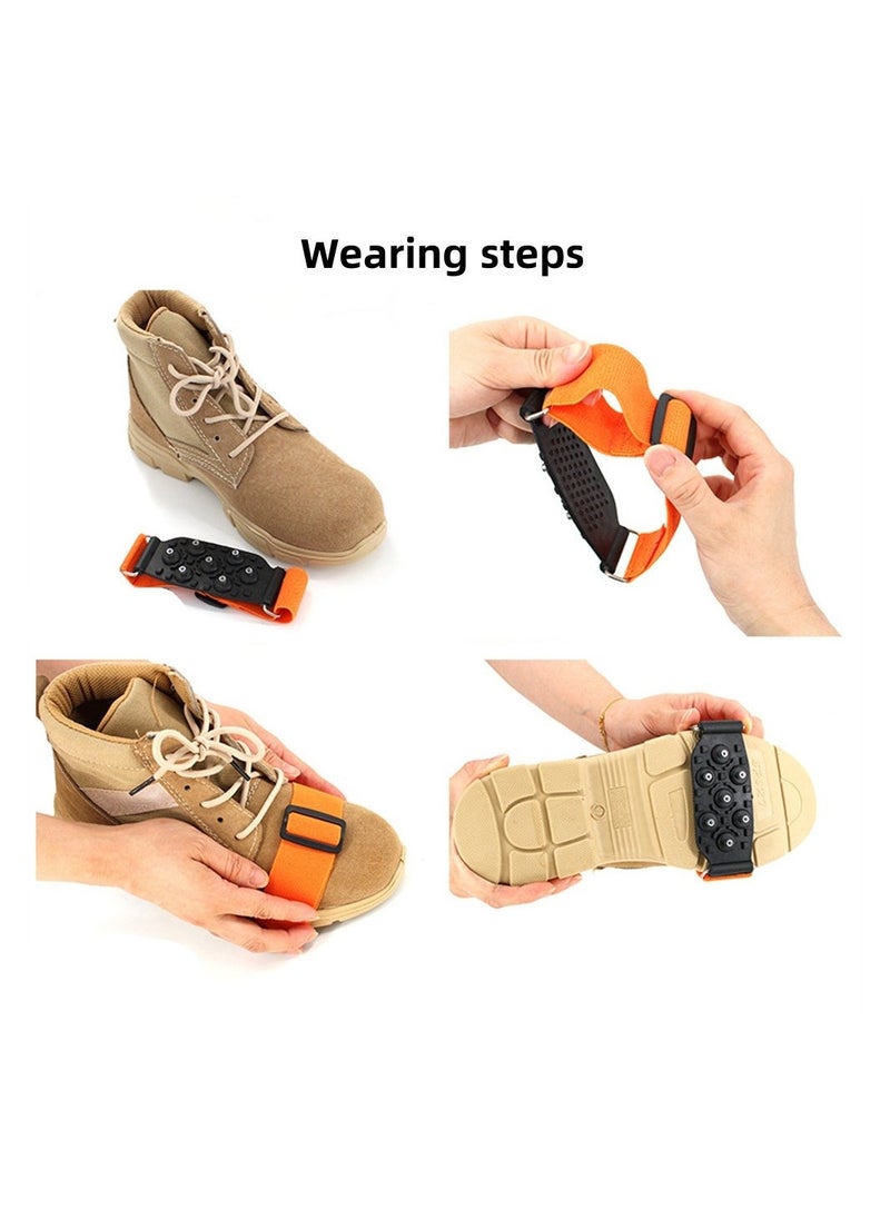 Generic Shoes Grips, Anti Slip Winter Ice Grippers with Tungsten Nails, Silicone Non-Slip Shoe Covers, Walk Cleats Traction for Snow Ice Walking, Fishing, Winter Working, Outdoor Playing - Image 5