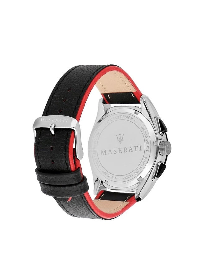 مازيراتي ساعة تراجاردو كرونوغراف جلدية سوداء للرجال R8871612028 - Image 3