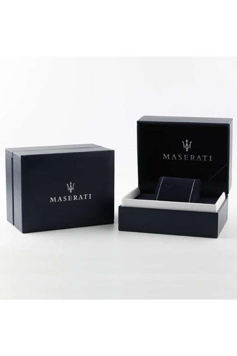 مازيراتي ساعة تراجاردو كرونوغراف جلدية سوداء للرجال R8871612028 - Image 5