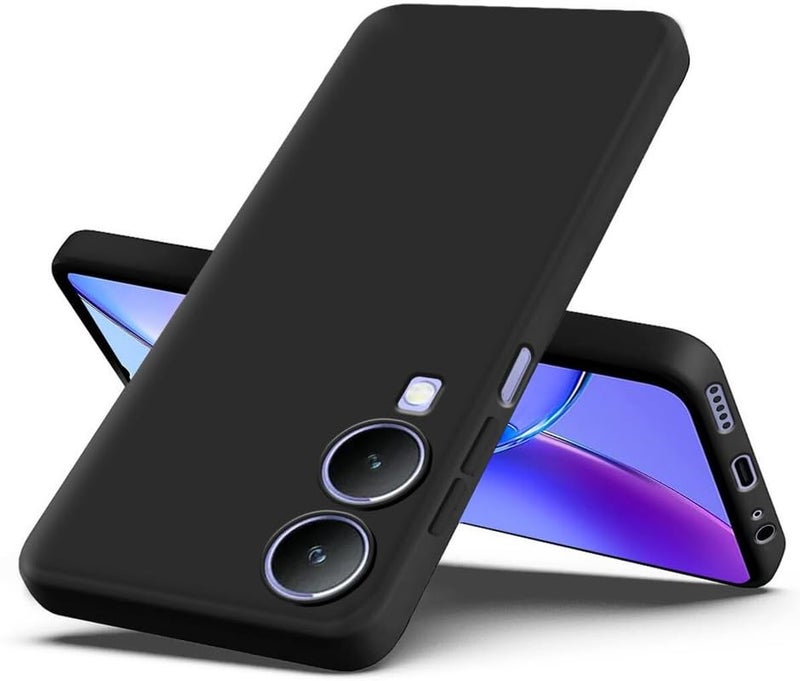 Spazy Case® Vivo Y28 5G Back Cover Soft Silicone Shockproof Slim Back Case Cover for Vivo Y28 5G - Black - Image 1