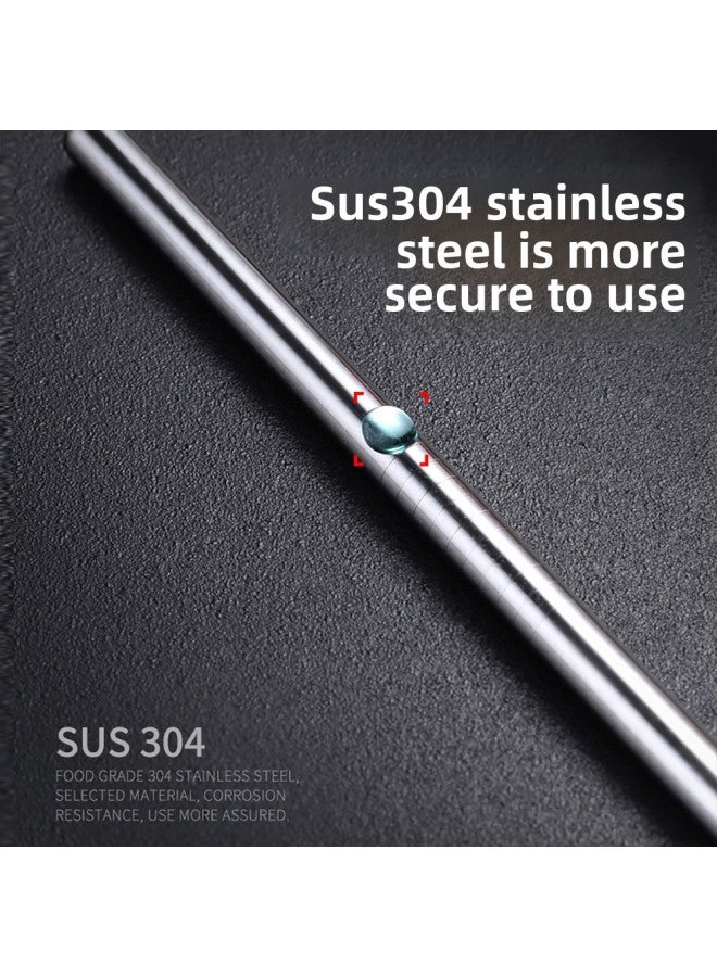 304 Stainless Steel Straw Metal Titanium Plated Milk Tea Telescopic Straw Special Straw Set-Color:6*265mm Elbow-Specifications:20mm Big Brush  - Image 4