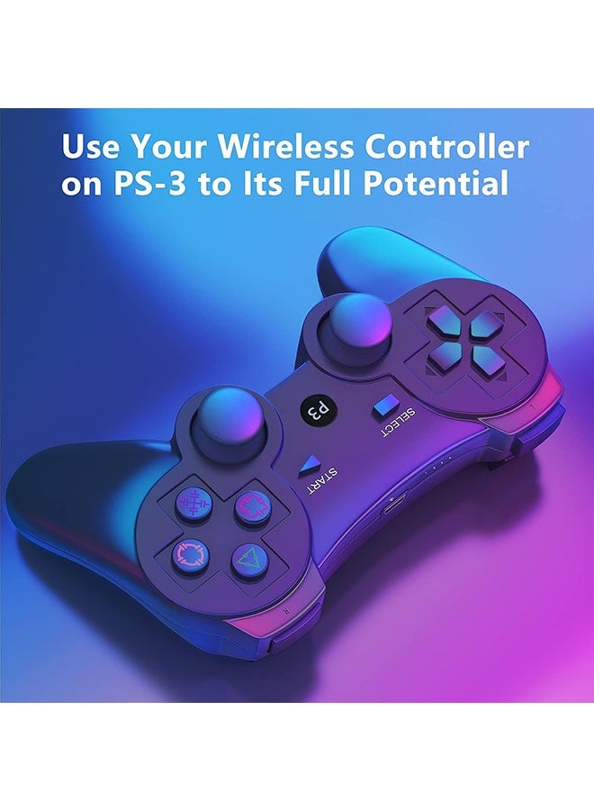 Wireless Game Controller for PlayStation 3, Rechargeable Bluetooth Joystick, Shock Vibration Joystick Gamepad for PS3, USB, PC Controller Joypad, Black - Image 5