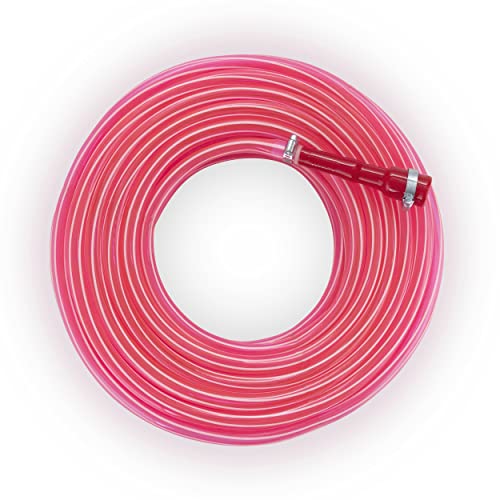 garbnoire 30 Meter 0.5 Inch Pvc Pink Striped Water Pipe| Lightweight, Durable & Flexible| Hose With Accessories Like Hose Connector & Clamps| Watering Garden, Cleaning (30 Mtr (98.4 Feet)) - Image 3