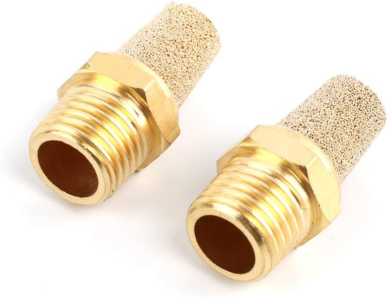 Sns PST-N02 Male Thread 1/4 NPT Brass Pneumatic Exhaust Muffler Silencer 10 PCS Per Pack - Image 2
