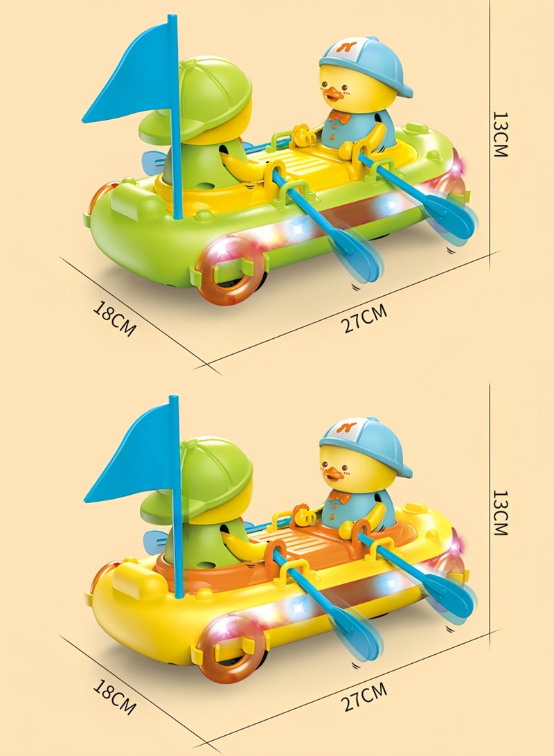 Baby Music Toys Baby Toddler Kayak Duck Toys with Music and LED Light Up with Automatically Avoid Obstacles,Infant Sensory Tummy time Toys Learning to Crawl Walking Toddler Gifts (Yellow) - Image 2