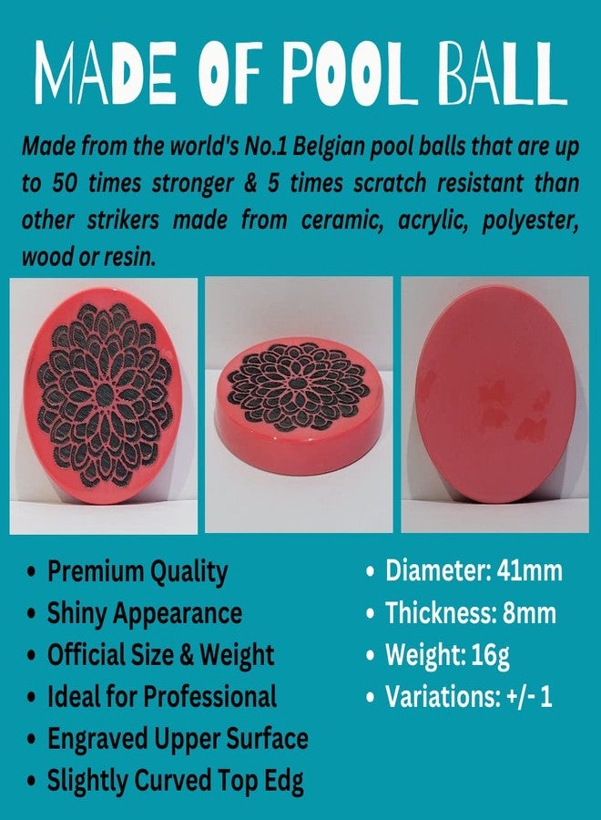 NHD Professional Carrom Striker PROAN786 - Made of Original Pool Ball (Pink), 4.1 x 4.1 x 0.9 cm - Image 3