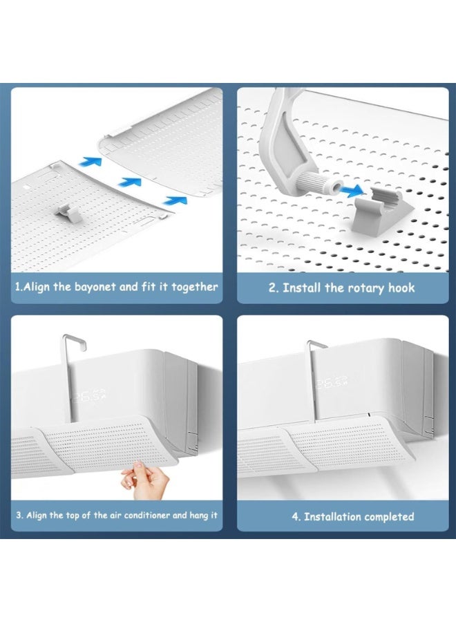 عاكس مكيف الهواء، عاكس تدفق هواء من مادة البولي فينيل كلوريد بطول 52-98 سم مع عاكس هواء تيار متردد قابل للتعديل بزاوية 180 درجة لتقليل الضوضاء والتحكم في تدفق الهواء بكفاءة عالية لغرفة المعيشة وغرفة النوم (ج) - Image 4