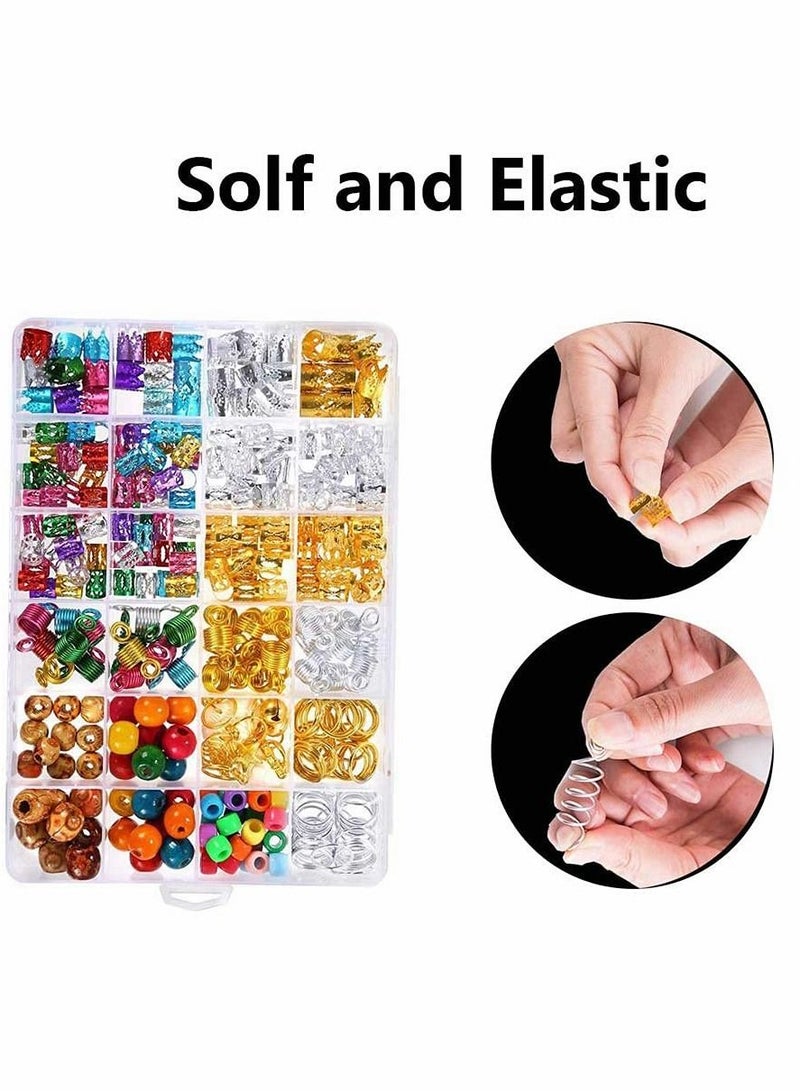 Excefore Braided Beads, Beaded Hair Tie, Aluminum Dreadlocks Braided Rings, Cuffs and Jewelry Ring Decorations, Pendants, Hair Clips, Wooden Beads, Pony Beads, Hair Decorations for Boys - Image 3