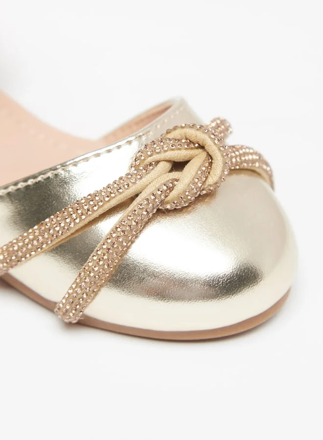 Flora Bella Girls Embellished Flat Sandals with Hook and Loop Closure